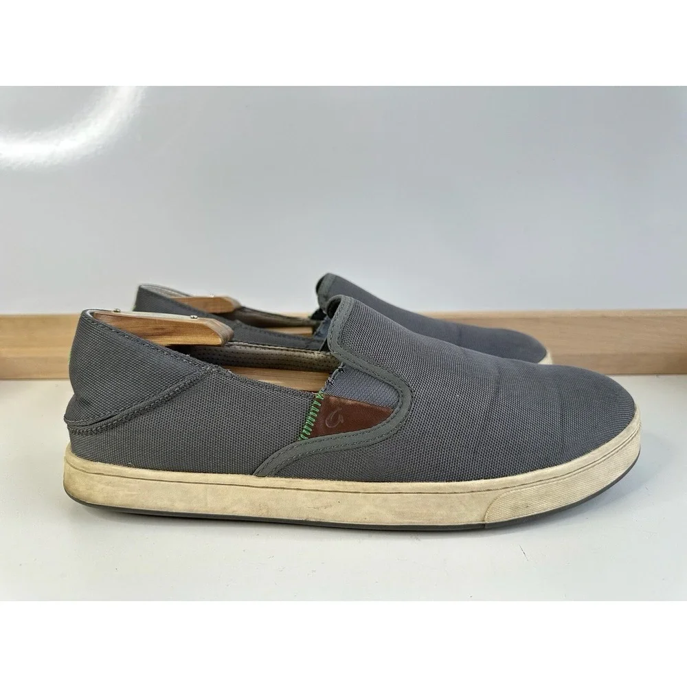 OluKai‎ Kahu Slip On Boat Shoe Loafer / Charcoal Gray / Men's Size 11